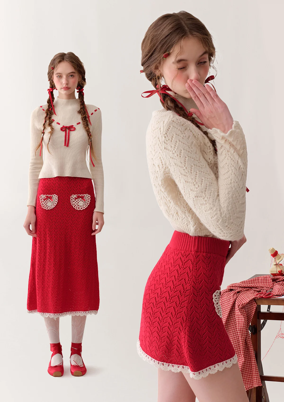Strawberry Post Office Knit Bottom Shirt - Thrancidy