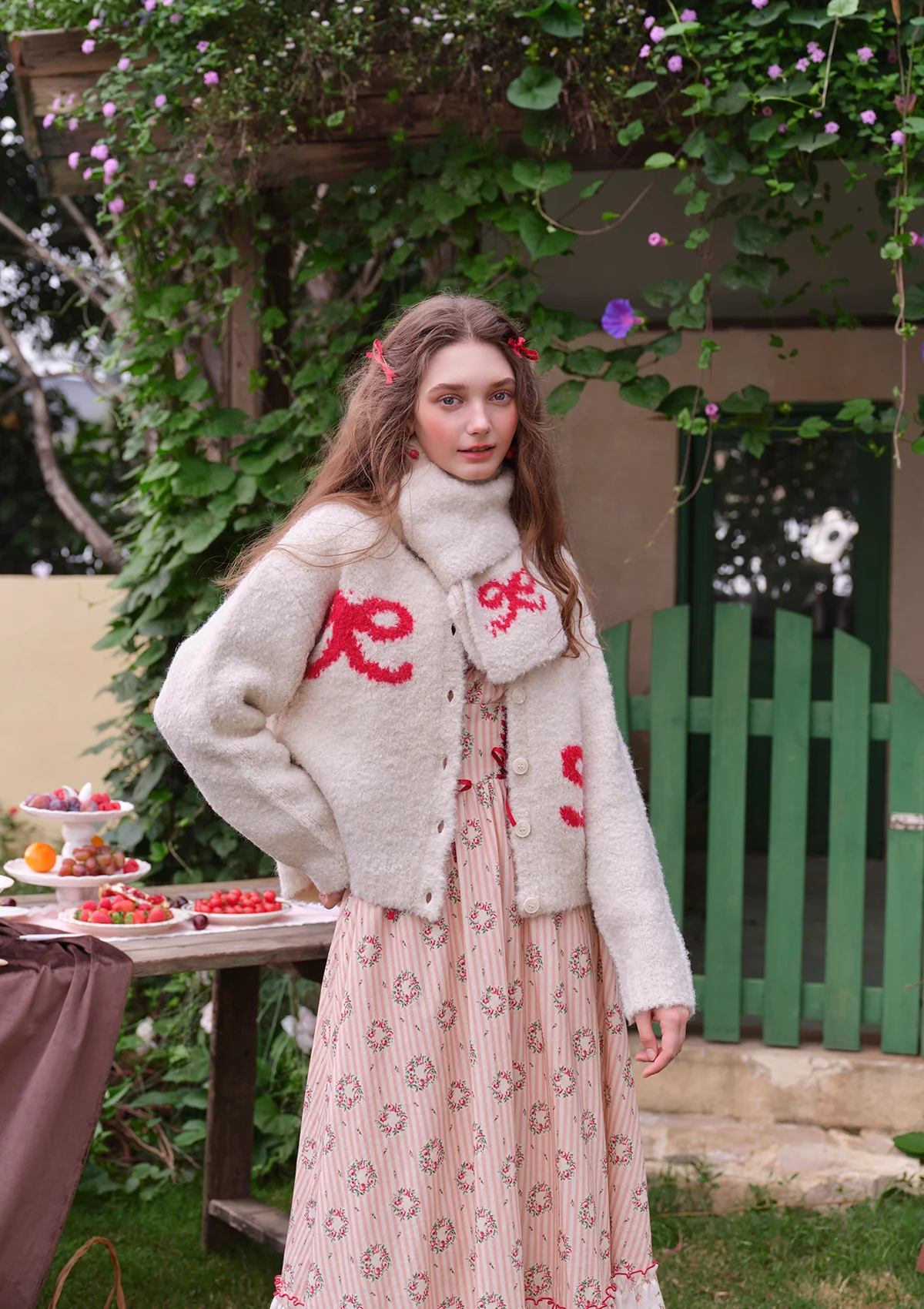 Strawberry Young Sister Knit Cardigan - Thrancidy