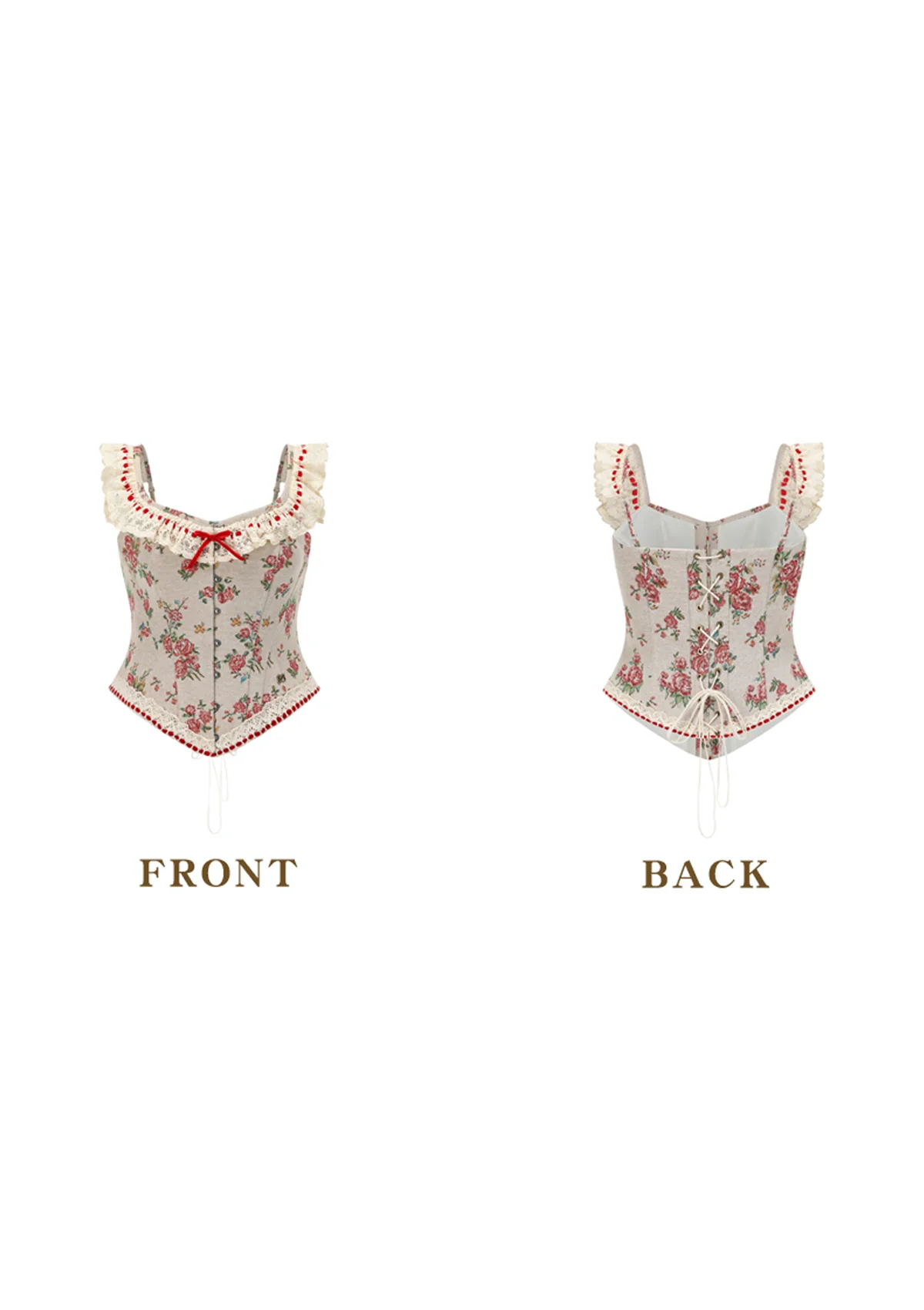 Curve & Plus Rosey Christmas Cottage Corset - Thrancidy