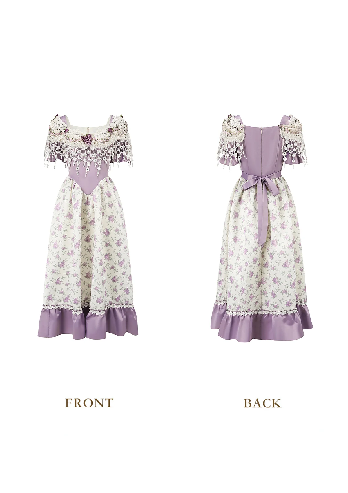 Purple Jacquard Vine Corset Dress - Thrancidy
