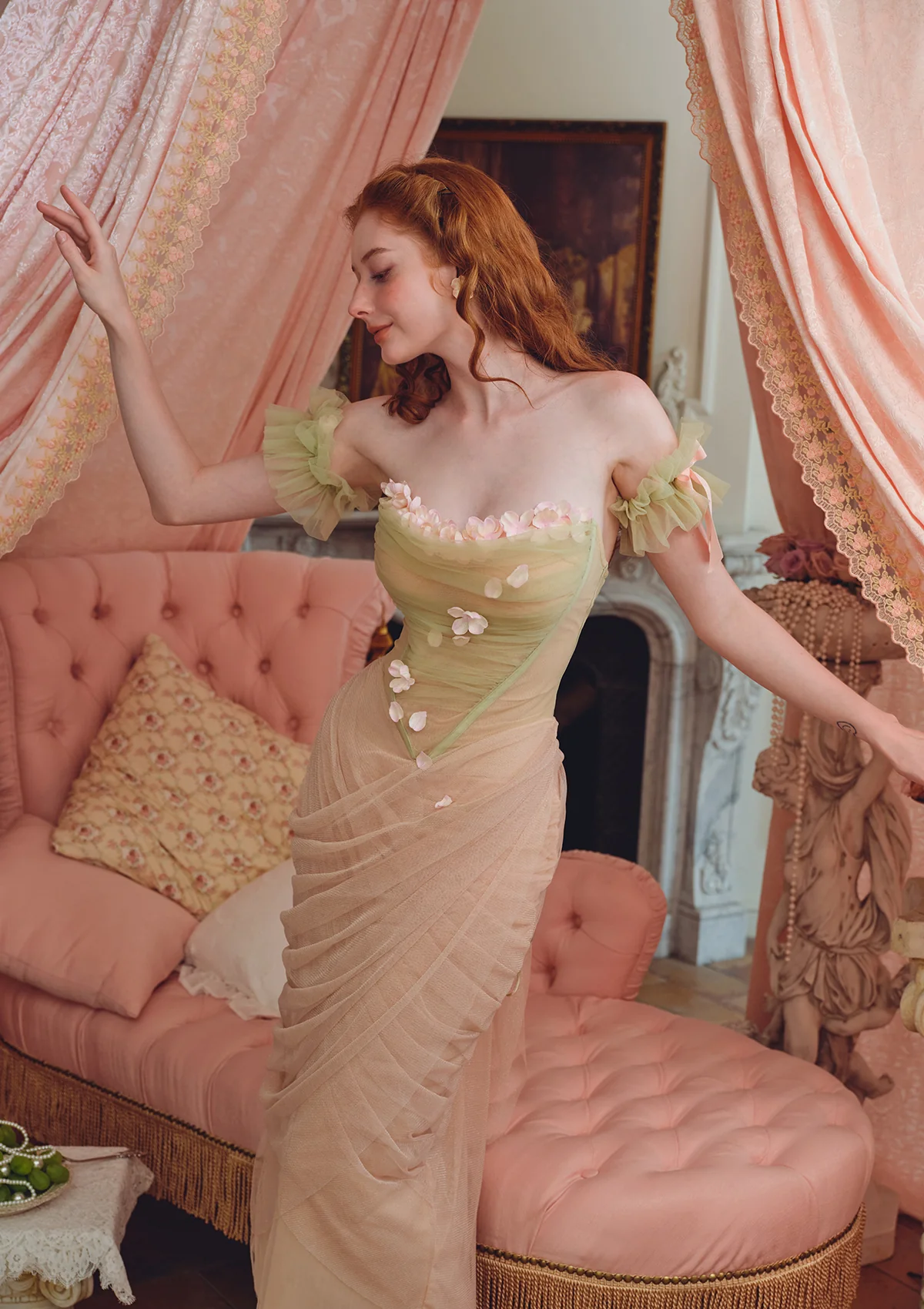 coute Les Fleurs Tomber Dress - Thrancidy