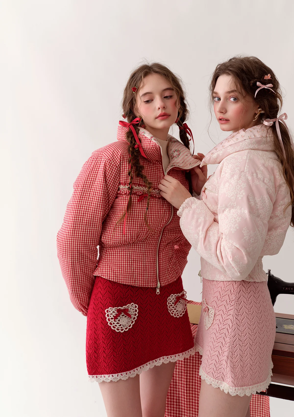 Strawberry Donazi Reversible 2-in-1 Down Jacket - Thrancidy