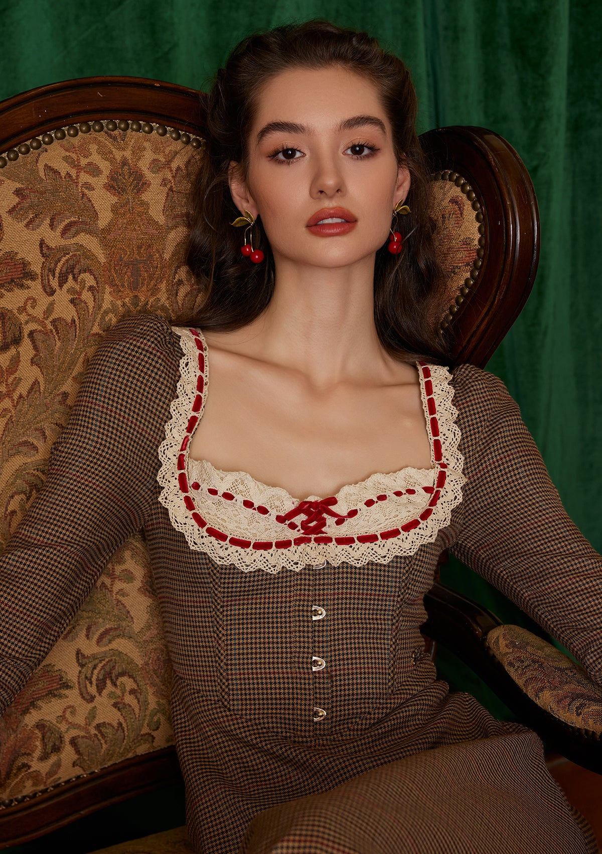 Duke's Manor Houndstooth Corset Dress - Thrancidy