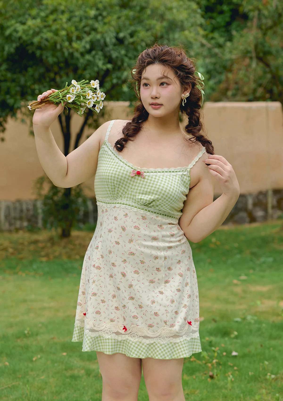Curve & Plus Matcha Red Bean Dress - Thrancidy