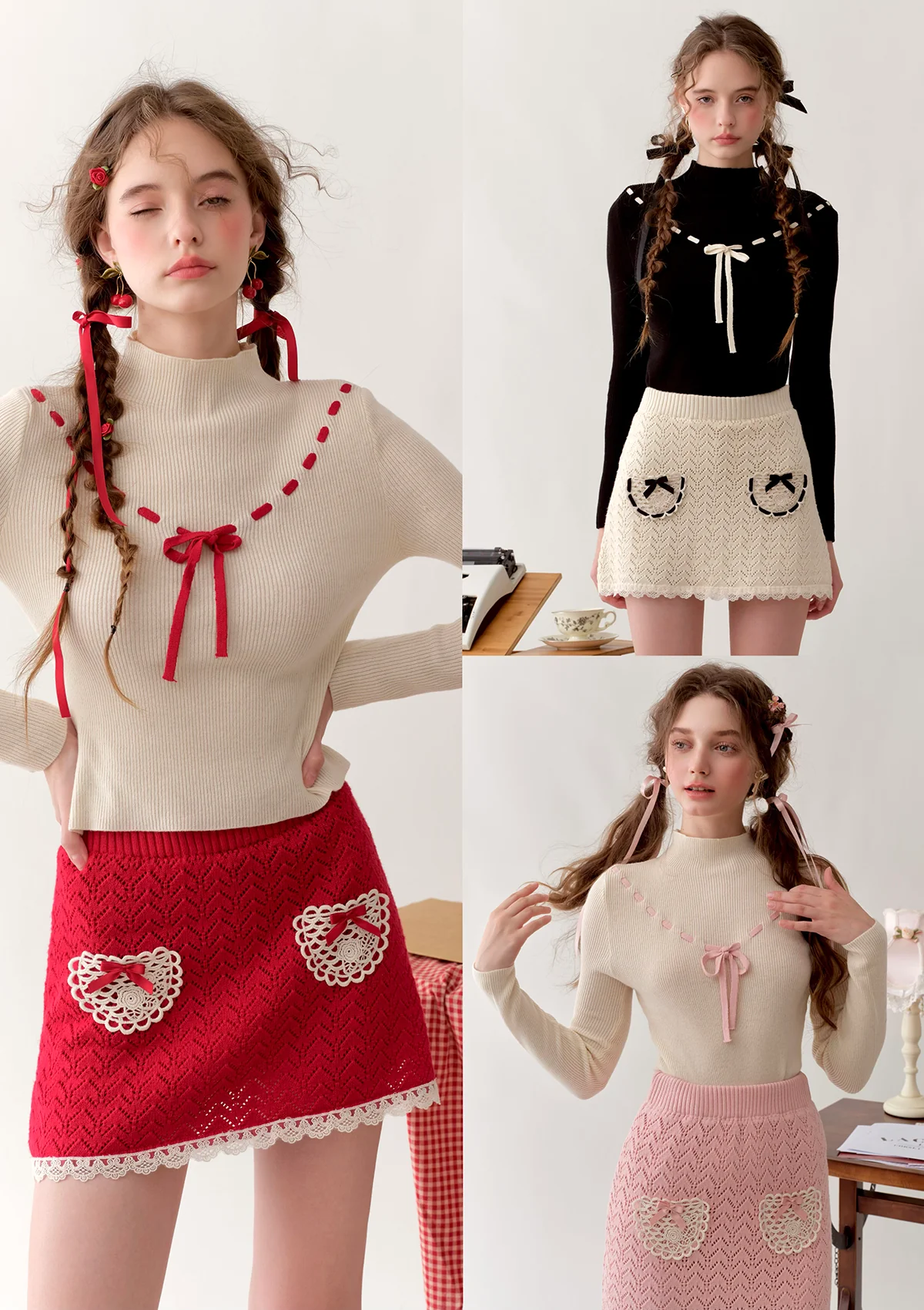 Strawberry Post Office Knit Bottom Shirt - Thrancidy