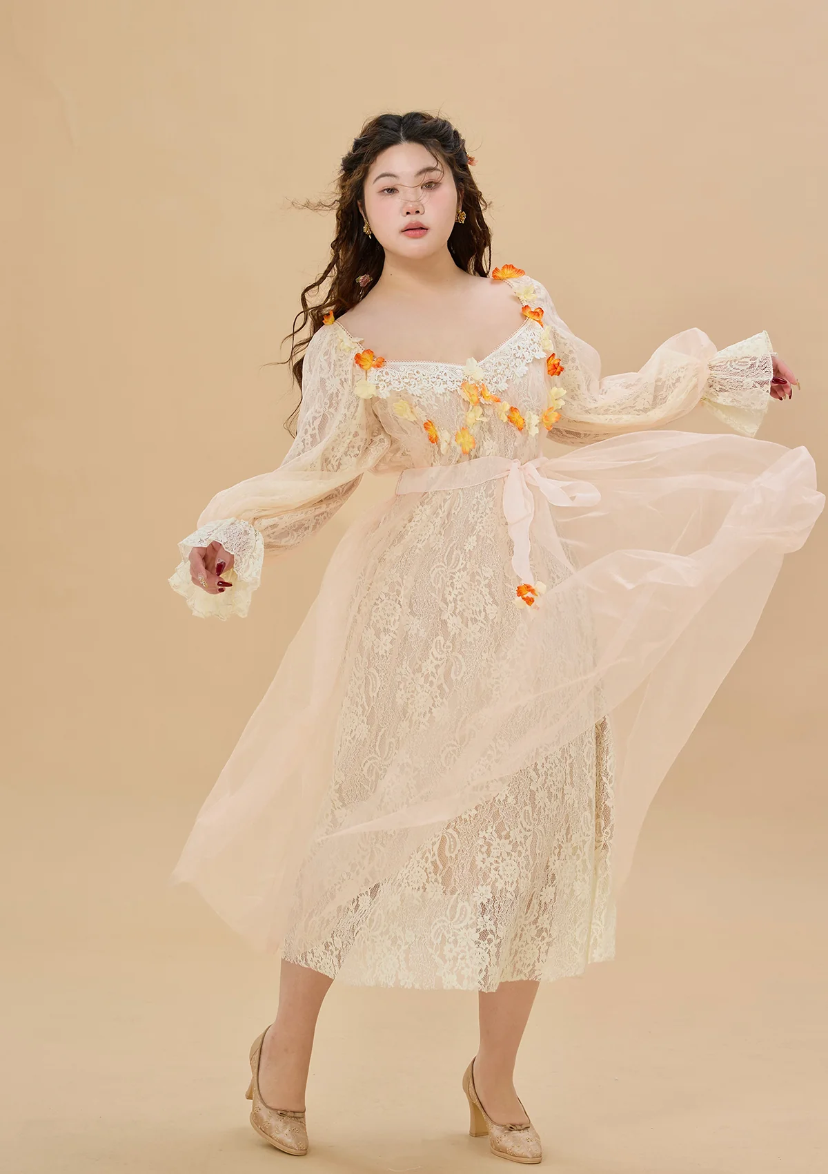 Curve & Plus Sunset & Orange Ocean Dress - Thrancidy