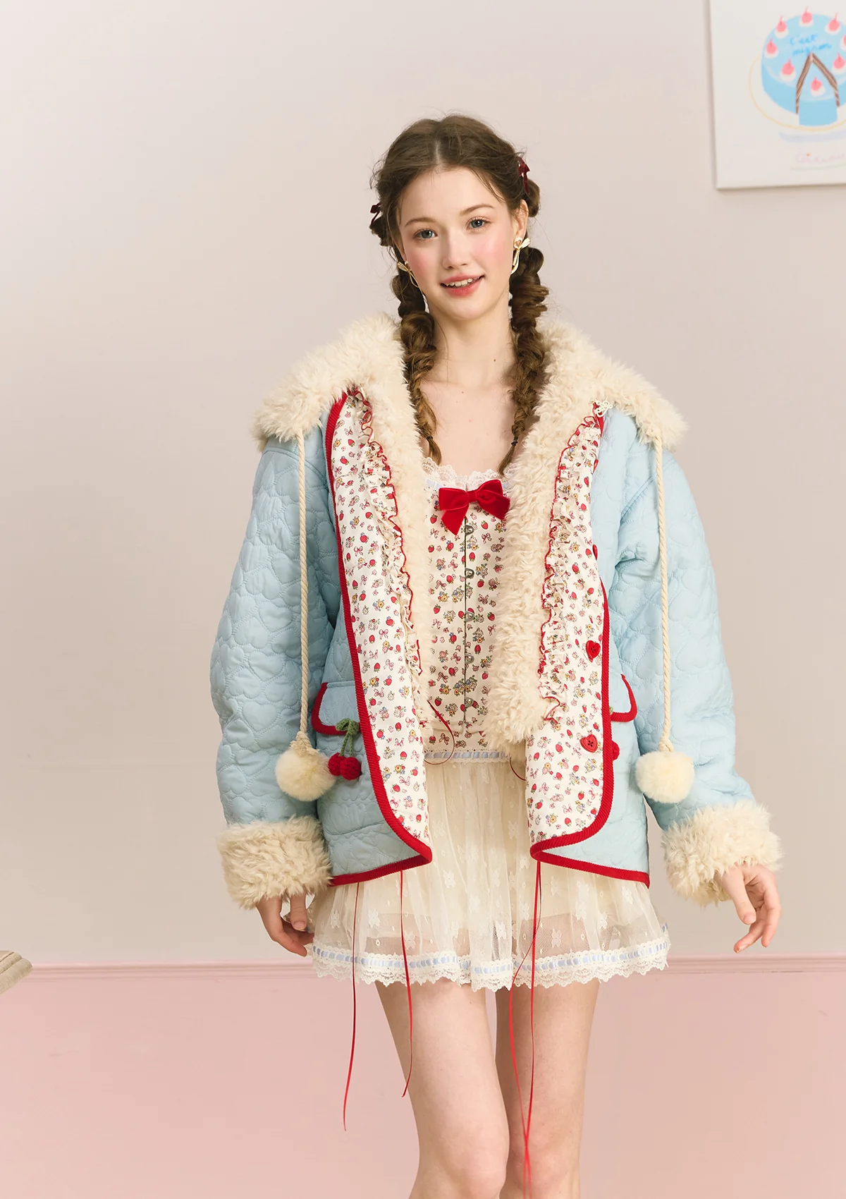 Berry Katie Rabbit Plush Coat - Thrancidy