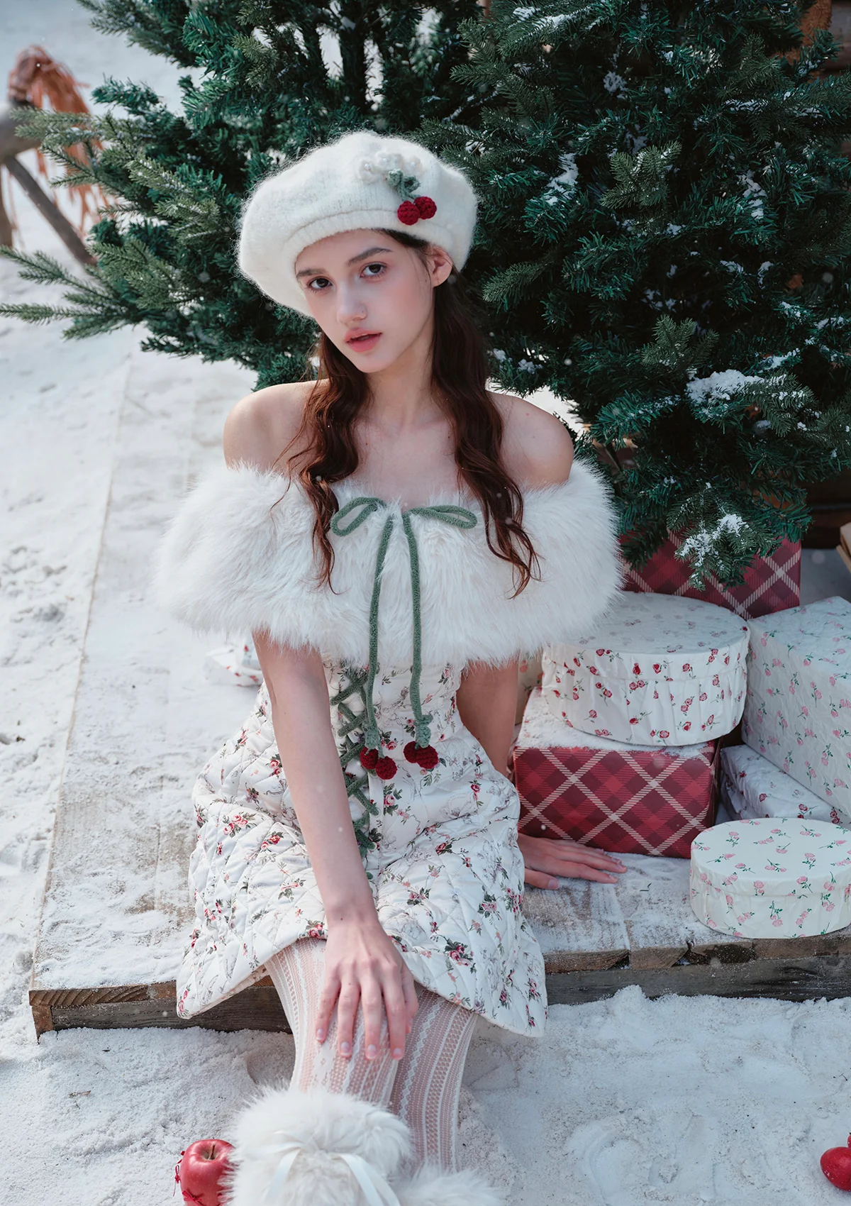 Berry Meow Meow Down Dress - Thrancidy