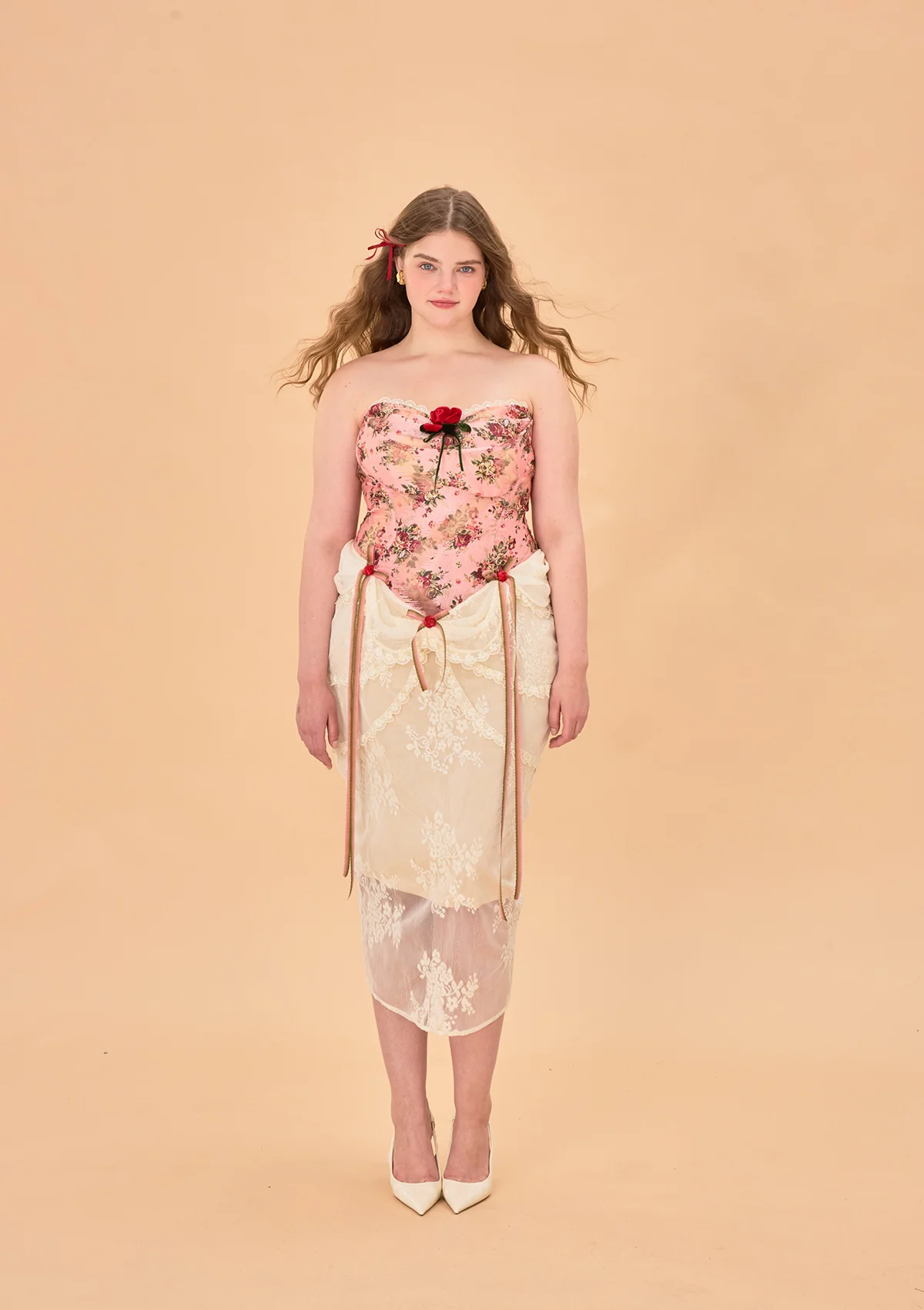 Curve & Plus Rose Sous La Lune Corset Dress - Thrancidy