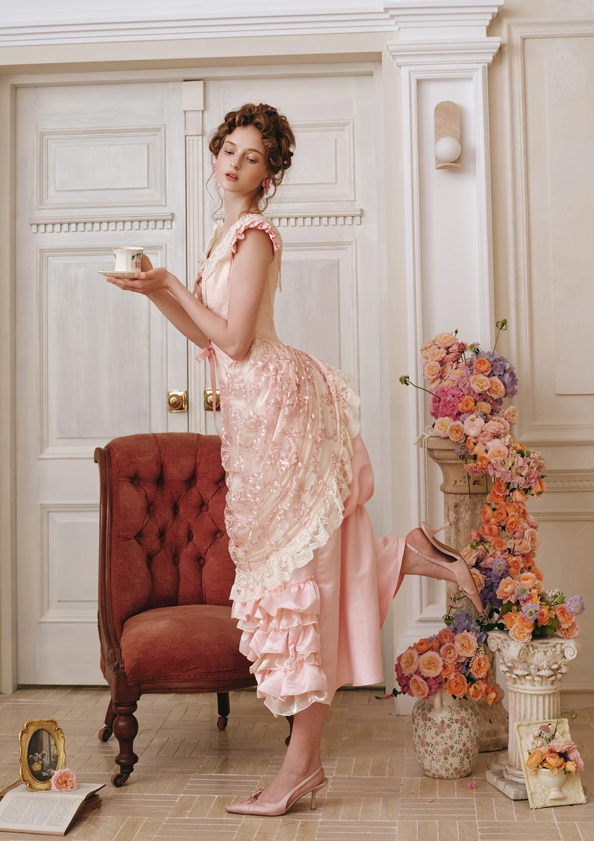 Antique Vase Bustle Corset Dress - Thrancidy