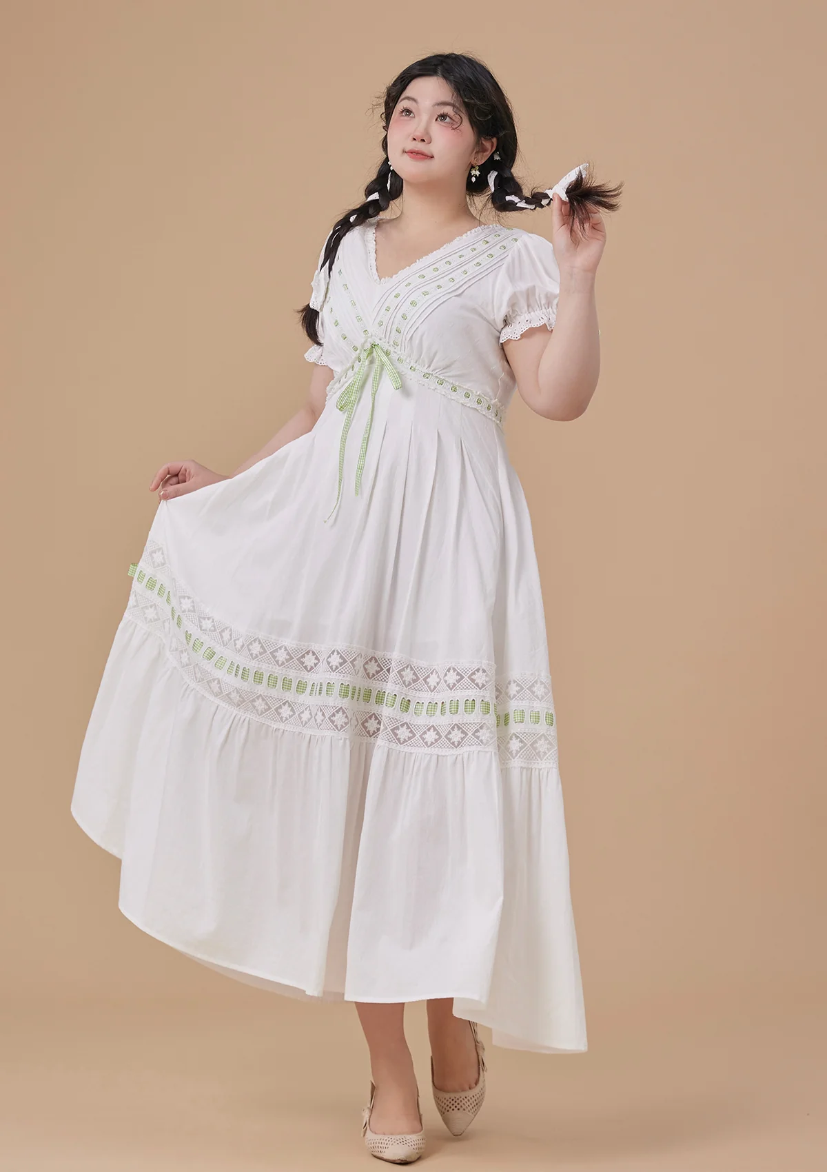 Curve & Plus Green Apple Paradise Dress - Thrancidy