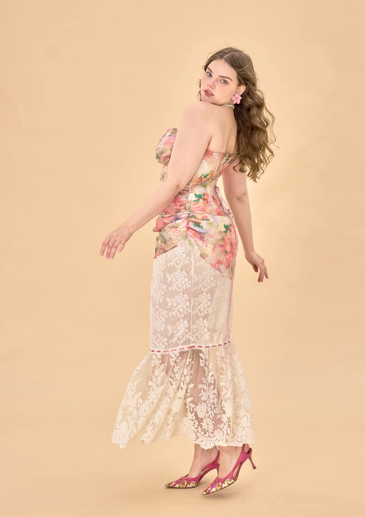 Curve & Plus Floral Mirror Skirt - Thrancidy