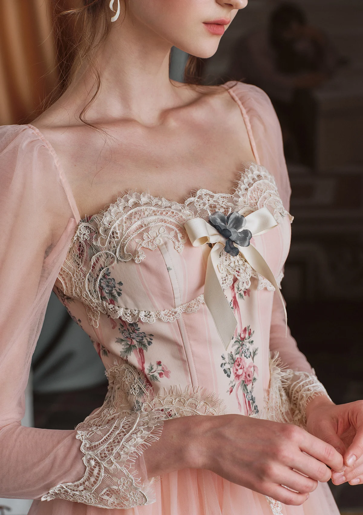 Annalise Long Sleeve Corset Dress - Thrancidy