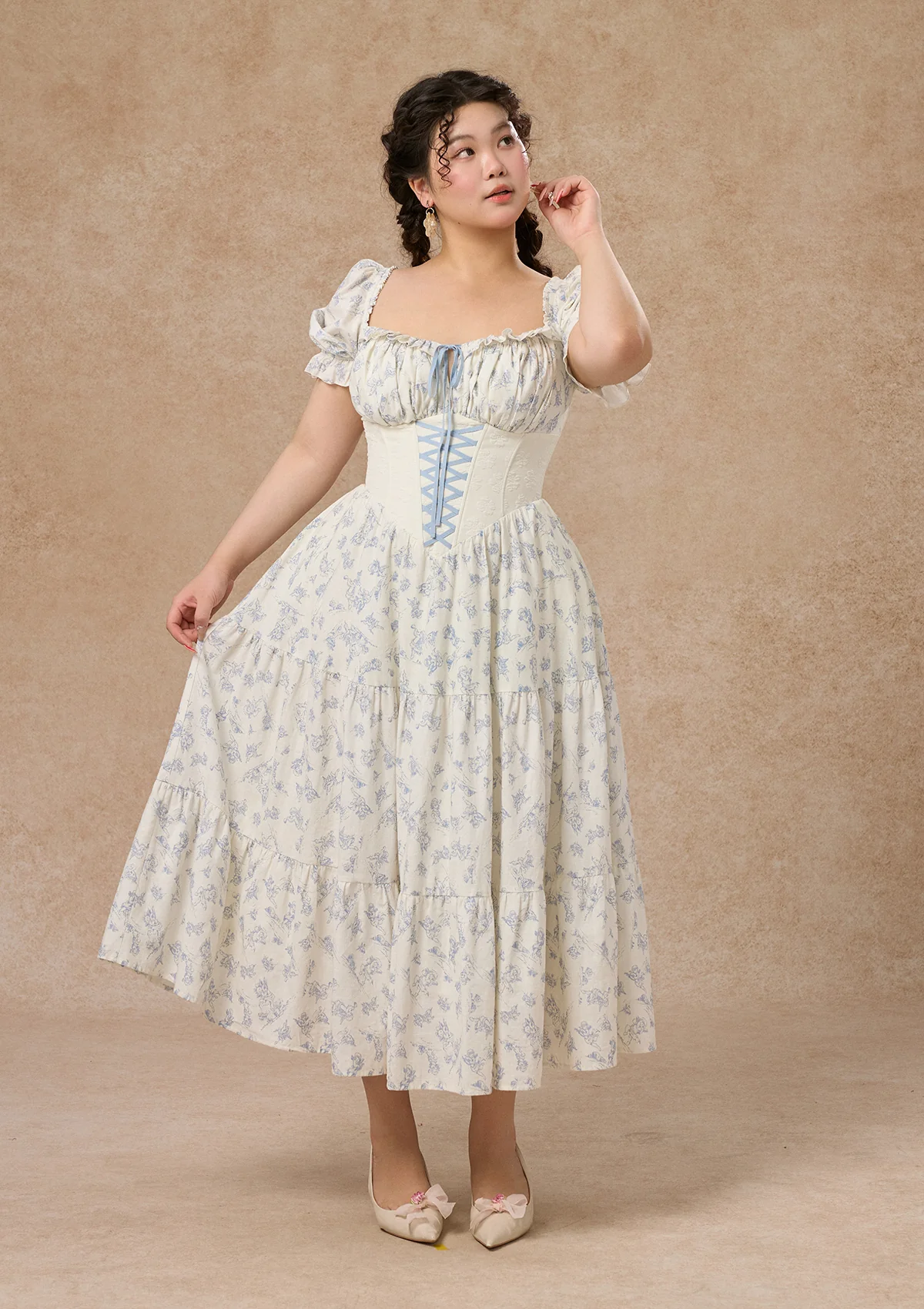 Curve&Plus Blue Dollhouse Corset Dress (Long) - Thrancidy
