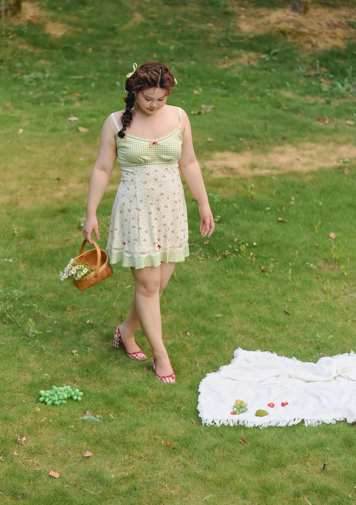 Curve & Plus Matcha Red Bean Dress - Thrancidy