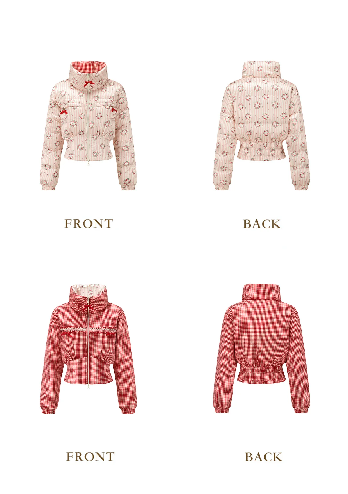 Strawberry Donazi Reversible 2-in-1 Down Jacket - Thrancidy