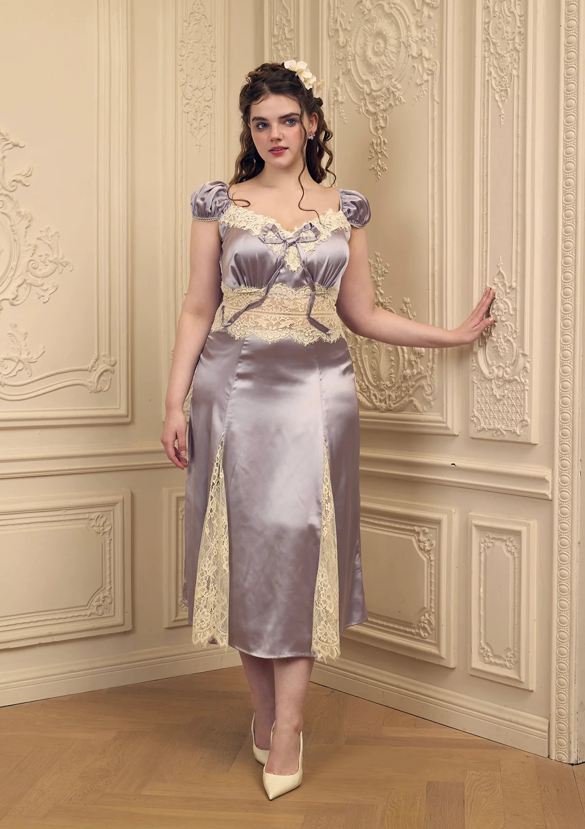 Curve & Plus Rosace Lavande Dress - Thrancidy