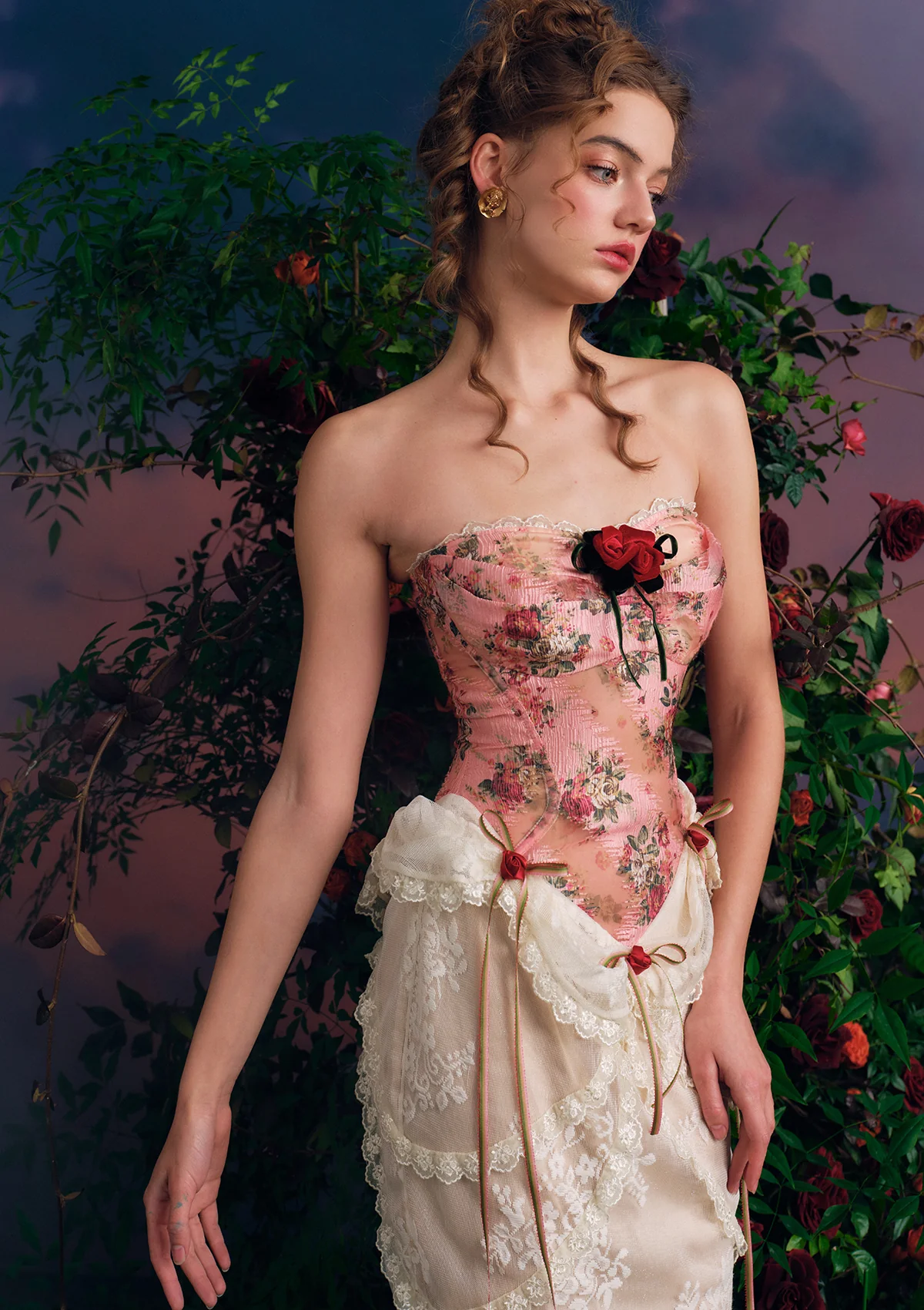 Rose Sous La Lune Corset Dress - Thrancidy