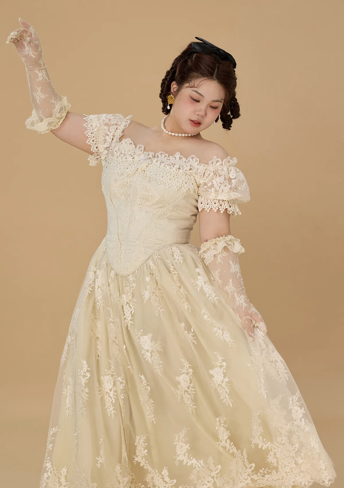 Curve & Plus The Tear of Blossom and Candle Corset Dress - Thrancidy