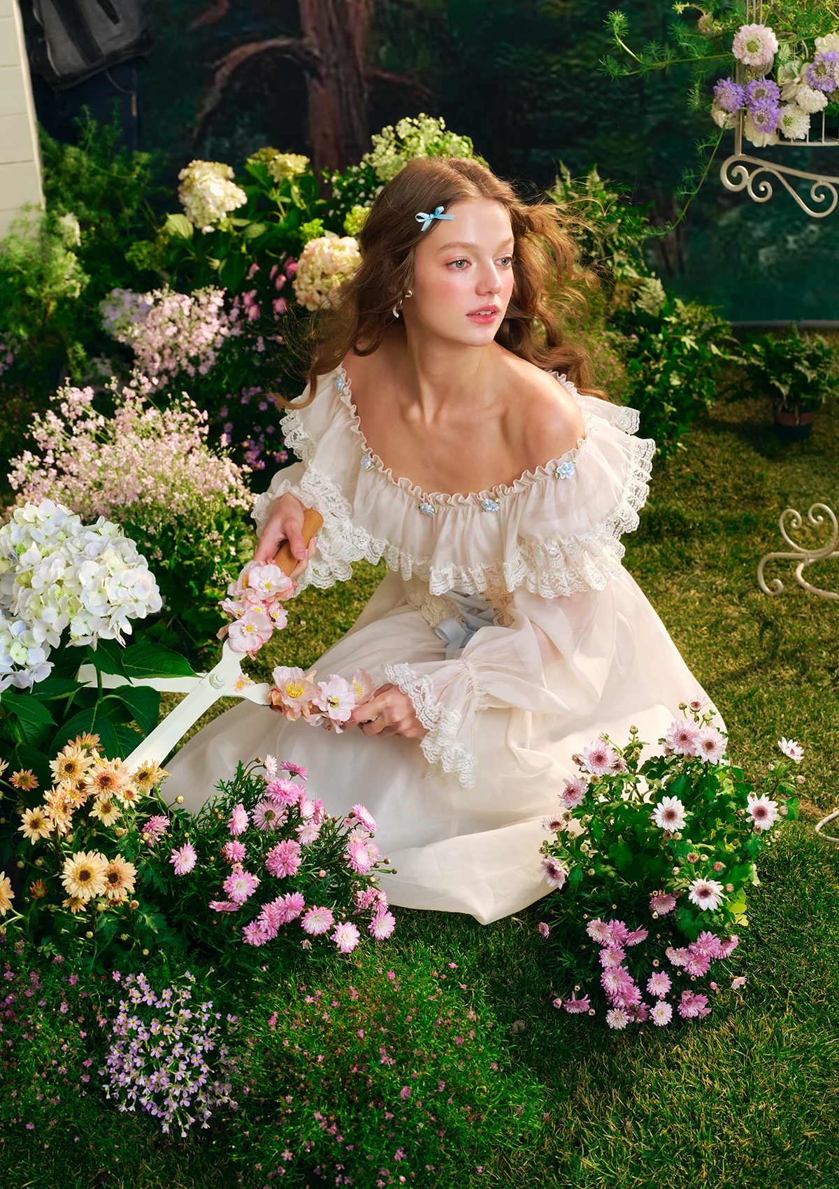 Blue Hydrangea Corset Dress - Thrancidy