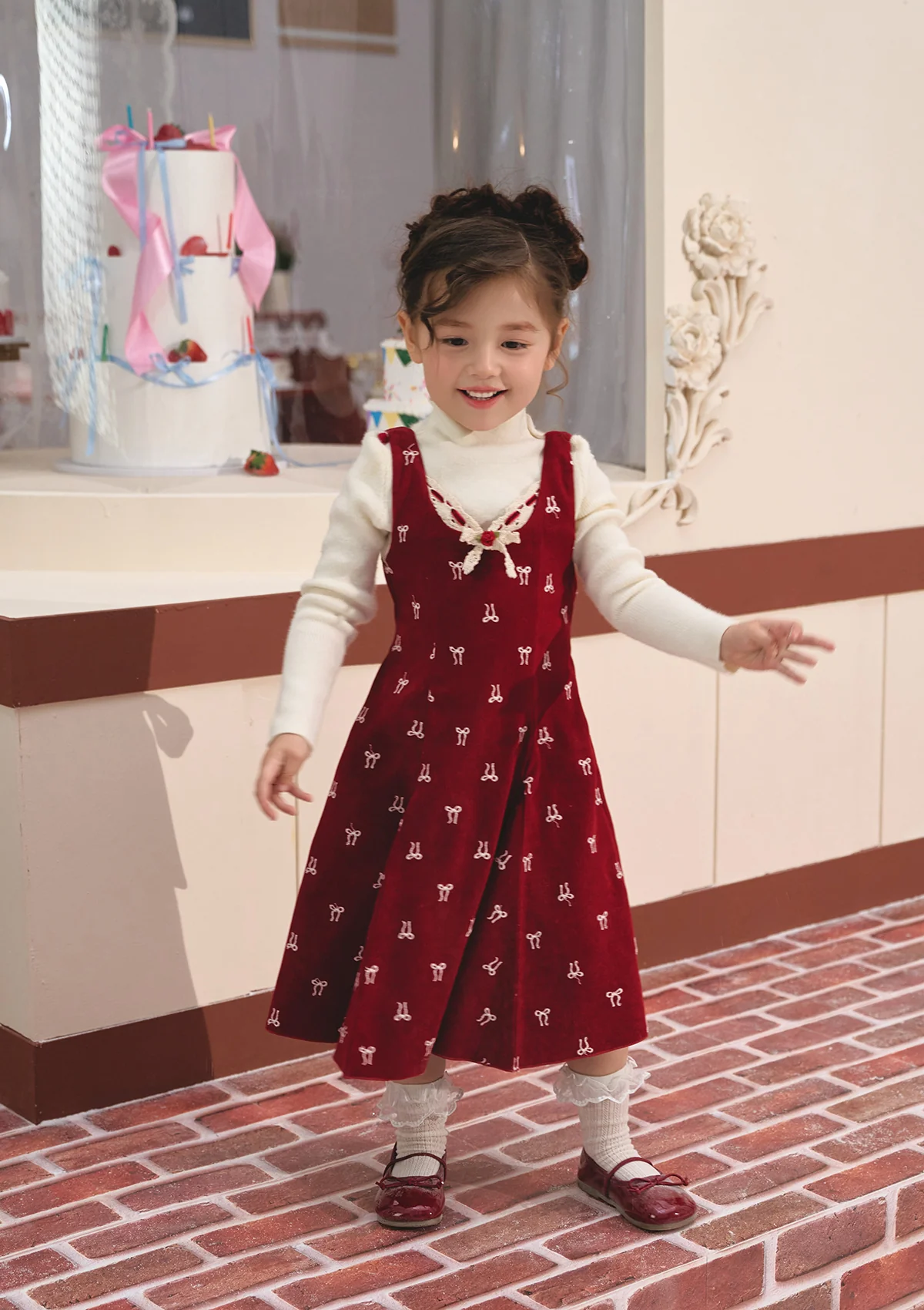 Toddler Girl Strawberry Newspaper Office Dress - Thrancidy