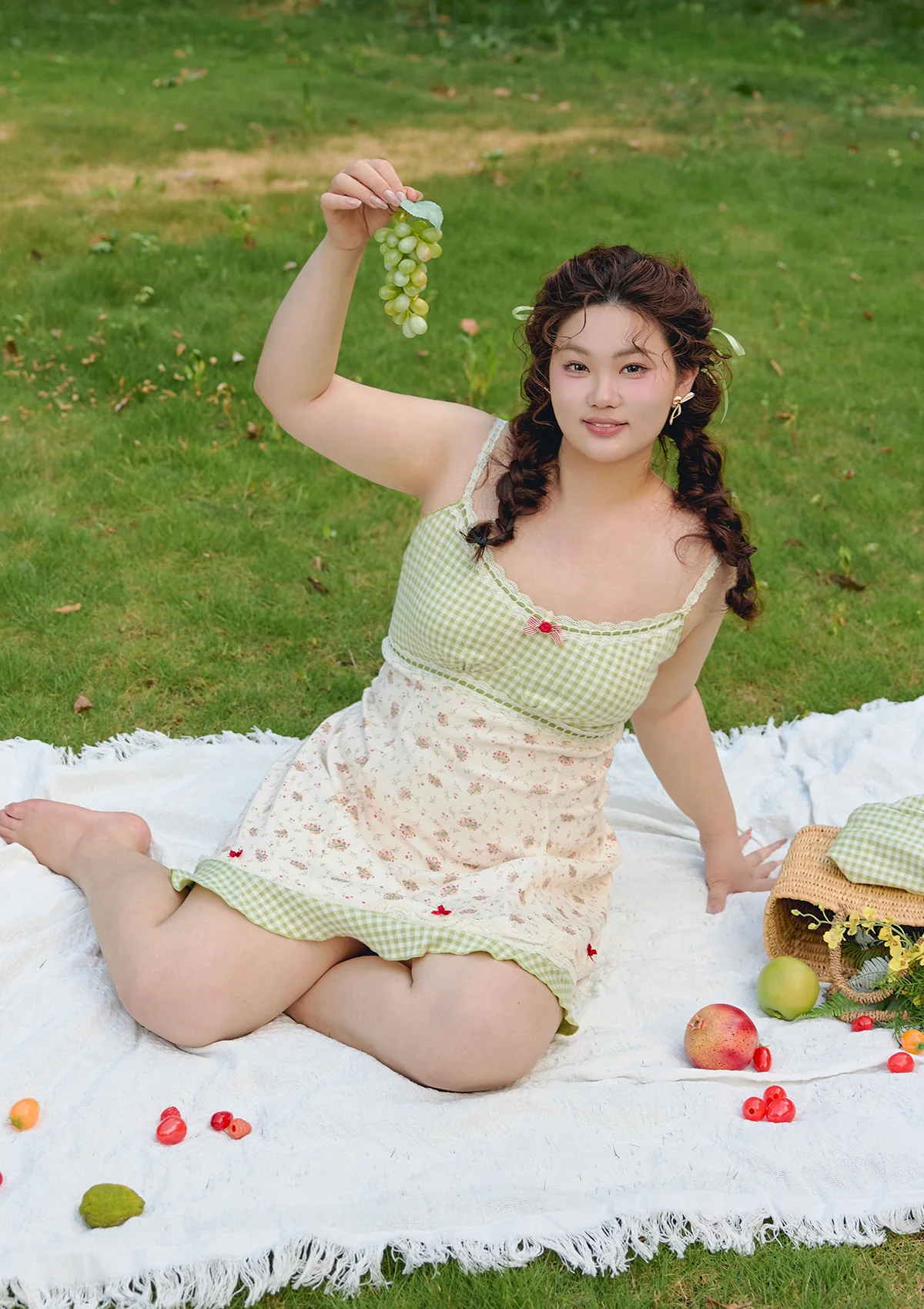 Curve & Plus Matcha Red Bean Dress - Thrancidy