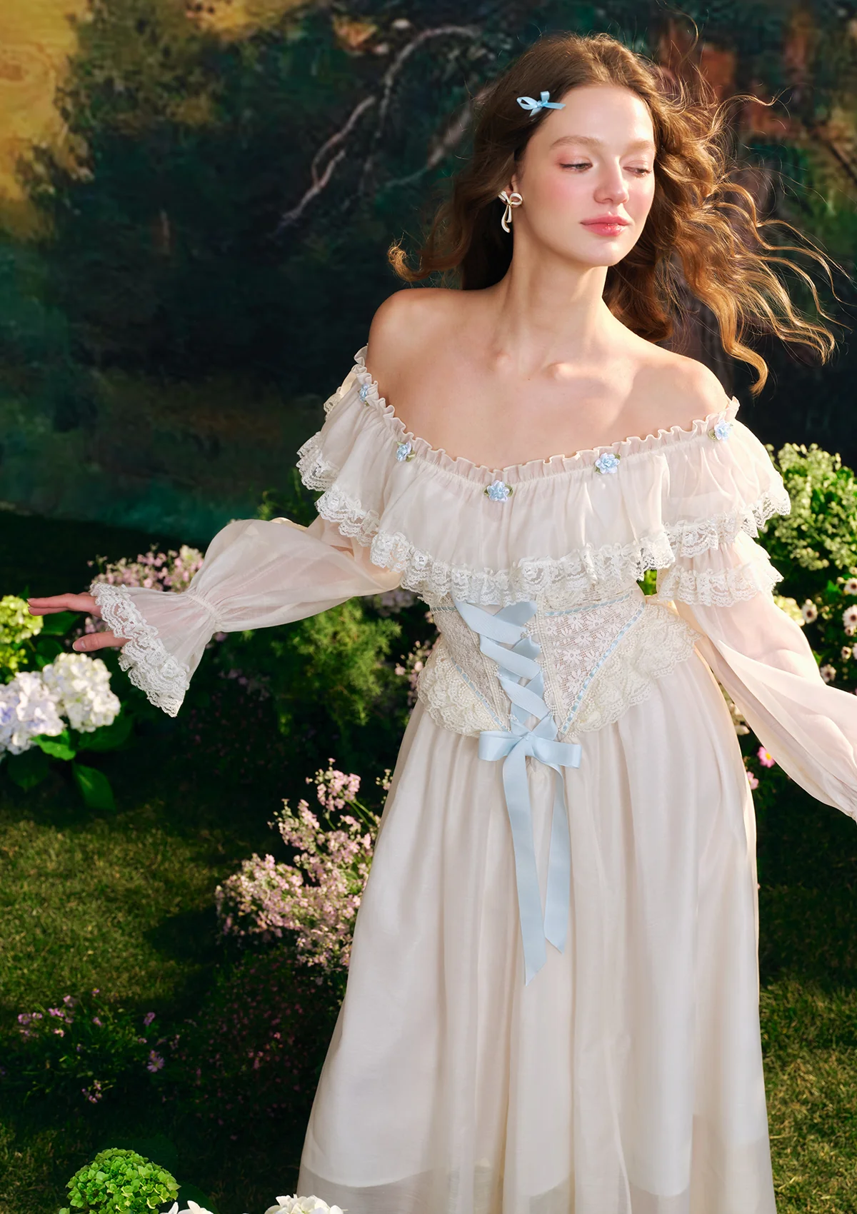 Blue Hydrangea Corset Dress - Thrancidy