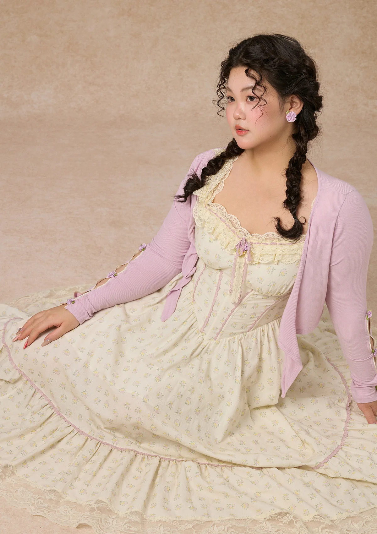 Curve&Plus Cream Clove Dress - Thrancidy