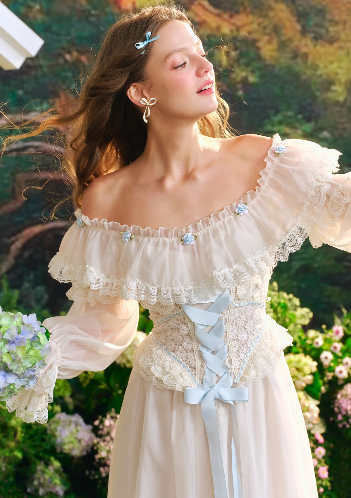 Blue Hydrangea Corset Dress - Thrancidy