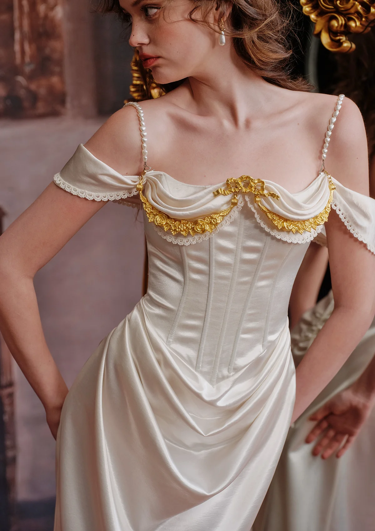 Ivory Maxi Corset Dress - Thrancidy