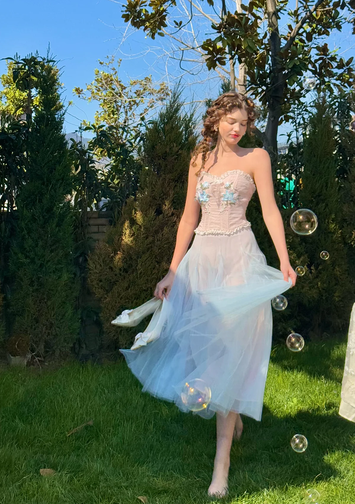 The Blue Lily Gauze Skirt - Thrancidy