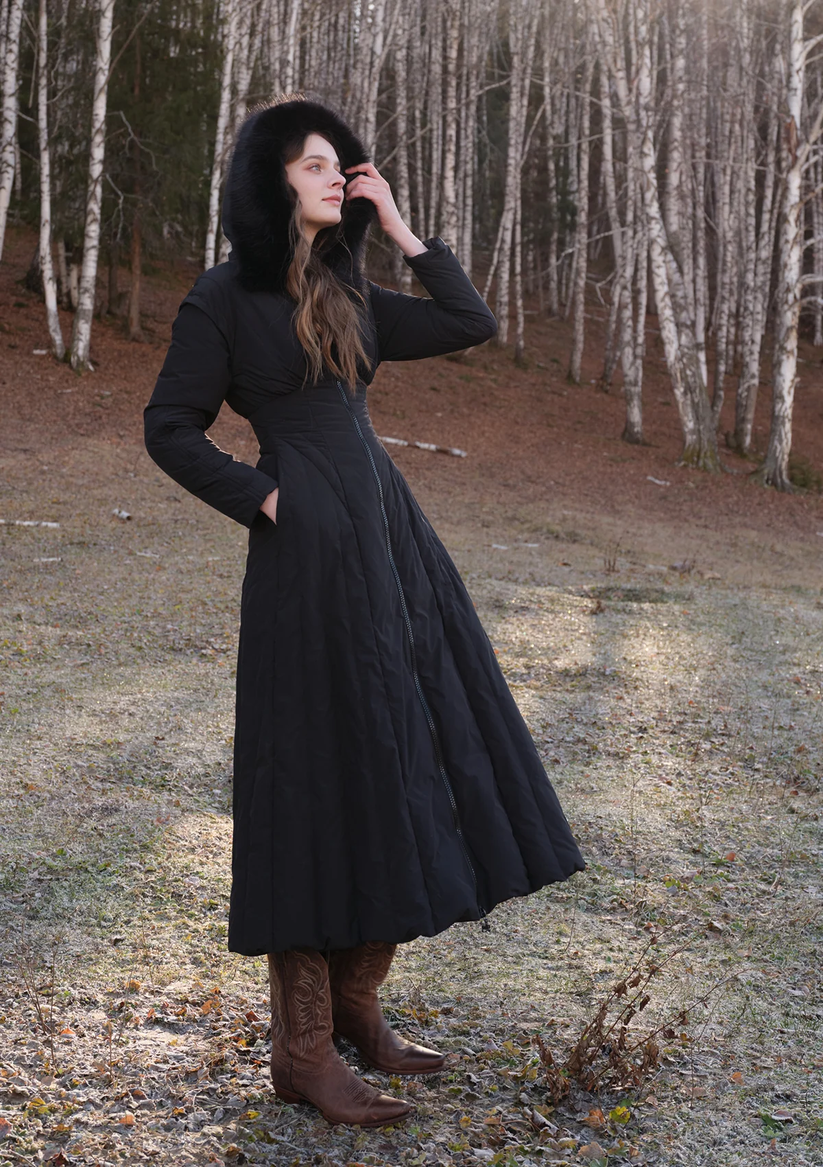 Paper Feather Down Coat(Black) - Thrancidy