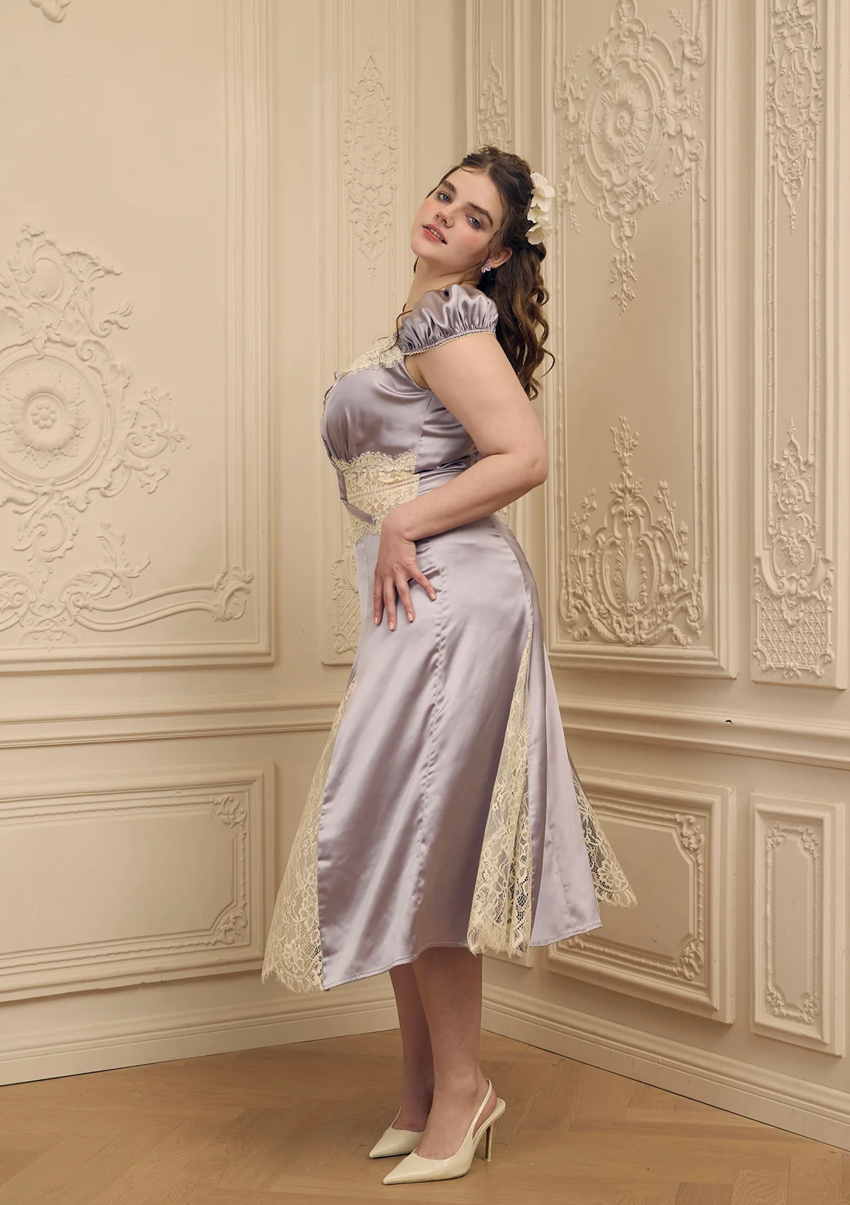 Curve & Plus Rosace Lavande Dress - Thrancidy