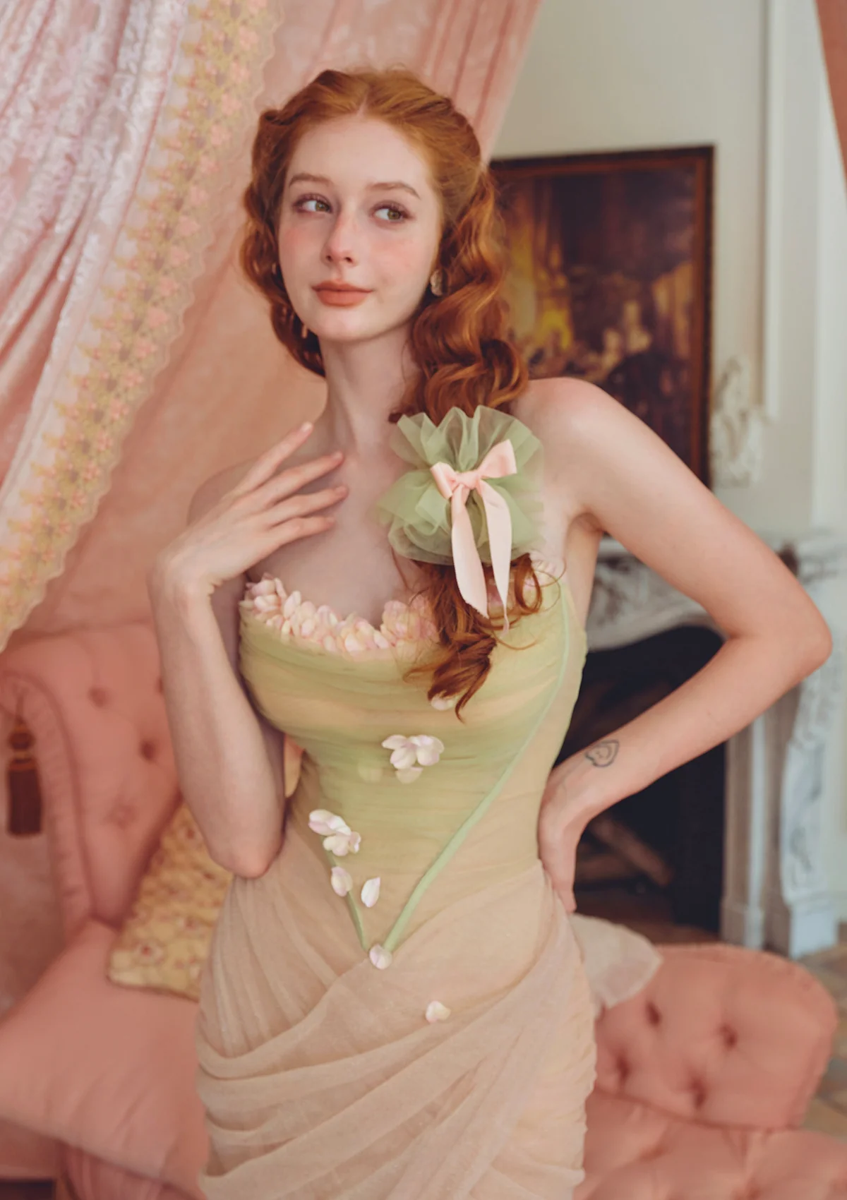 coute Les Fleurs Tomber Dress - Thrancidy