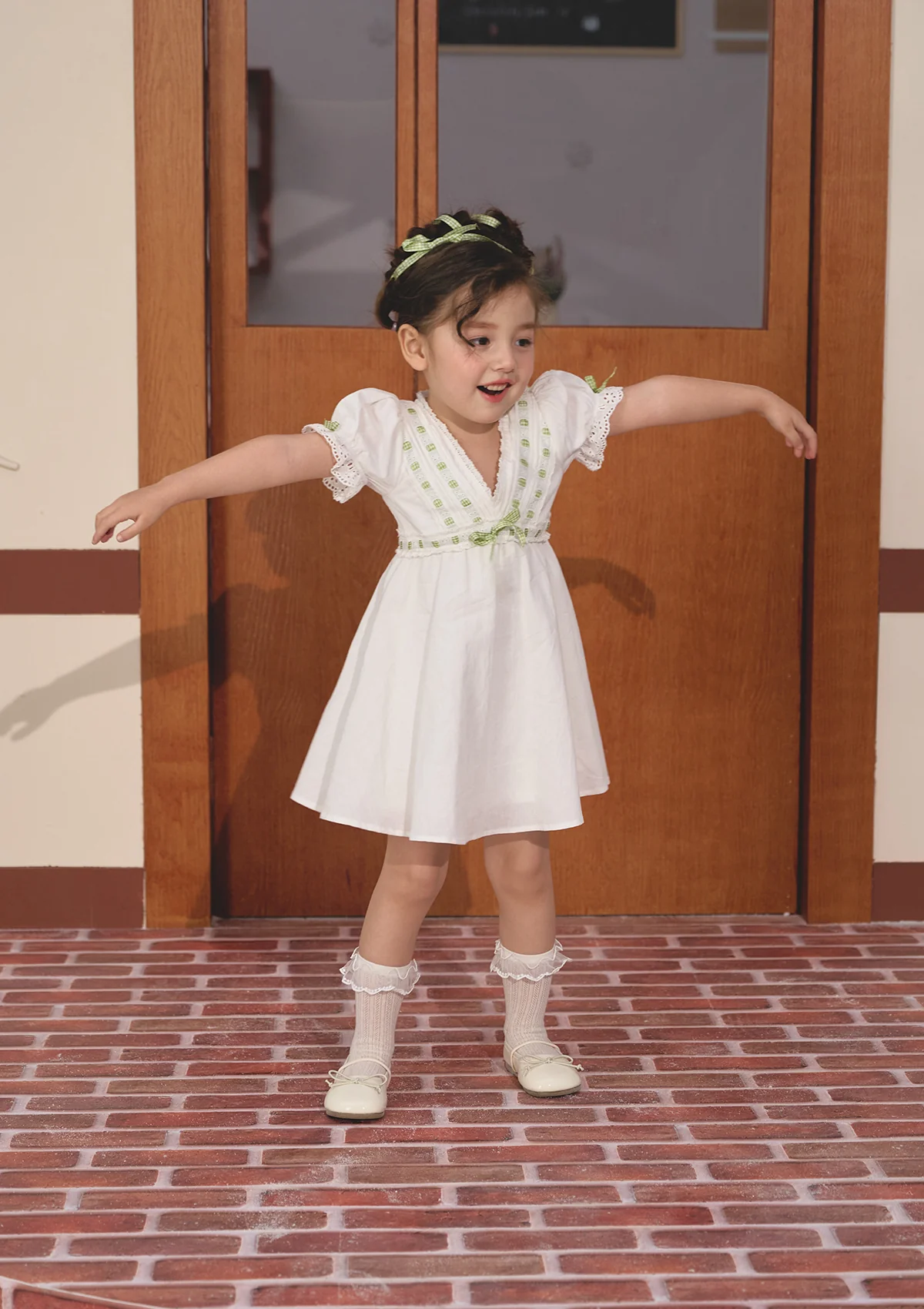 Toddler Girl Green Apple Paradise Dress - Thrancidy