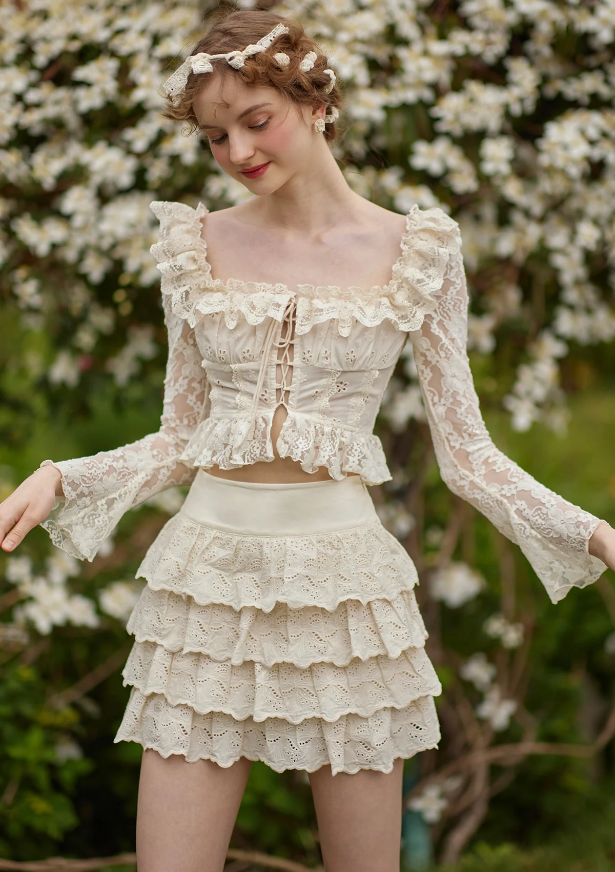 Cheese Mille Crepe Pantskirt - Thrancidy