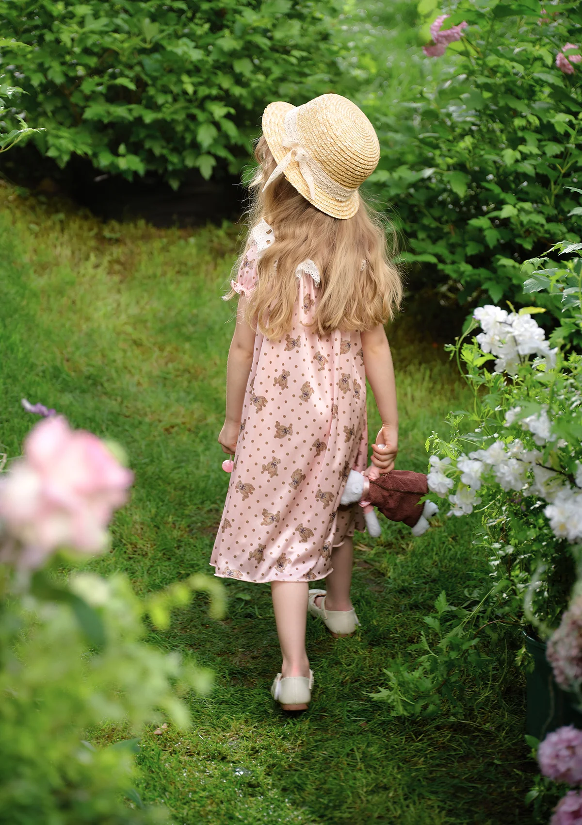 Toddler Girl Muffin Bear in Vacation Dress - Thrancidy