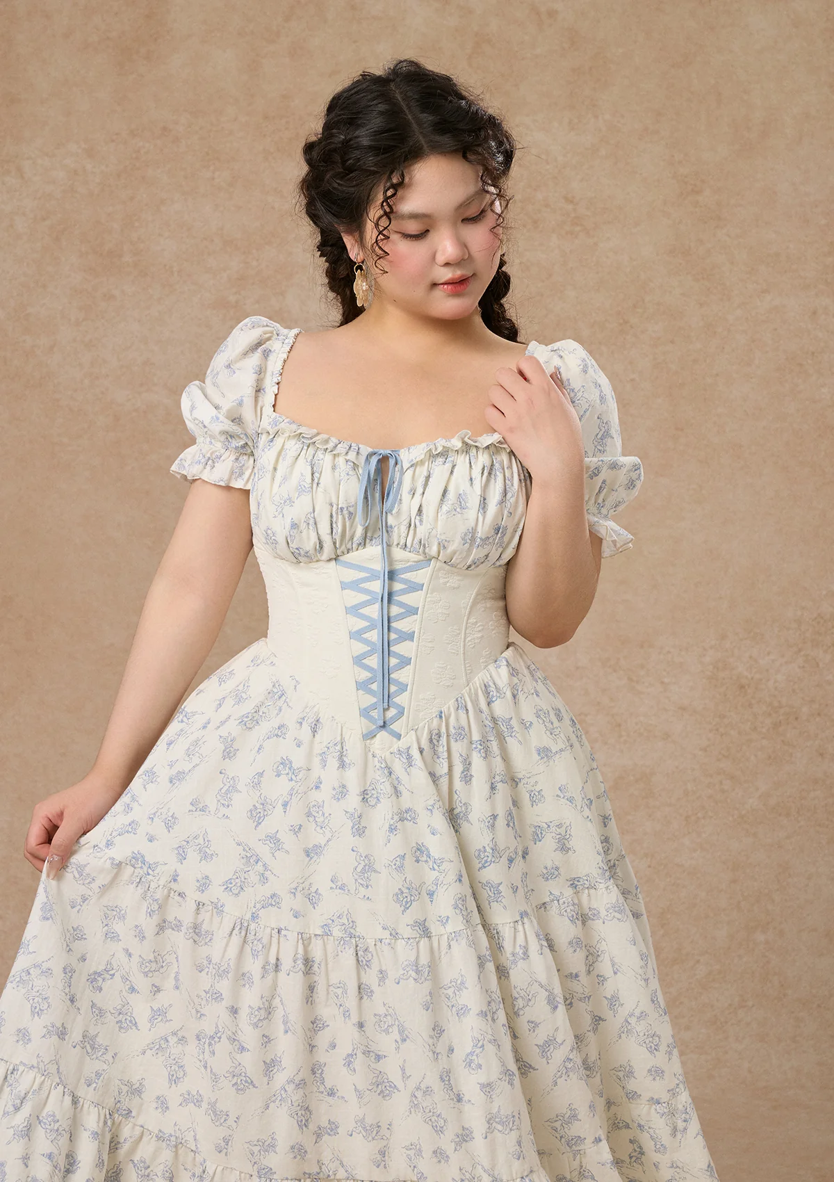 Curve&Plus Blue Dollhouse Corset Dress (Long) - Thrancidy