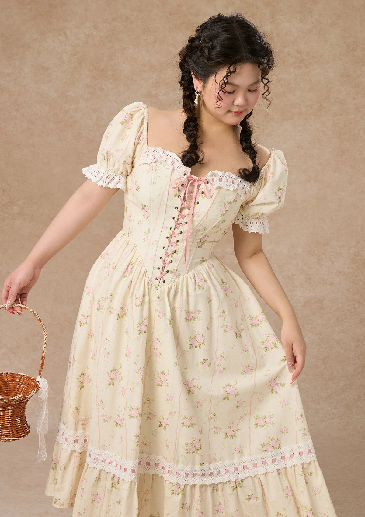 Curve & Plus Kapok Diary Corset Dress - Thrancidy