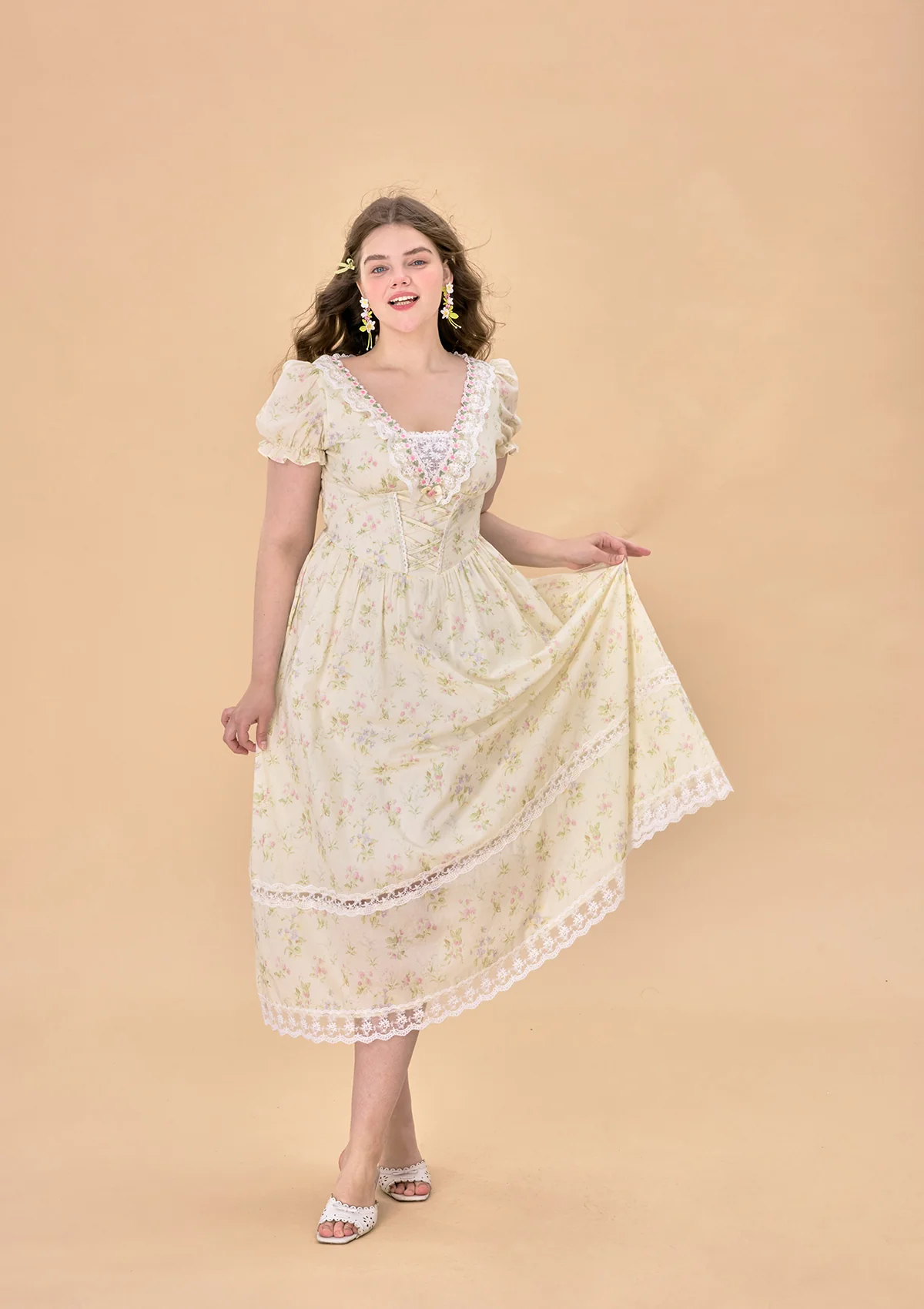 Curve & Plus Garden Tea Party Corset Dress - Thrancidy