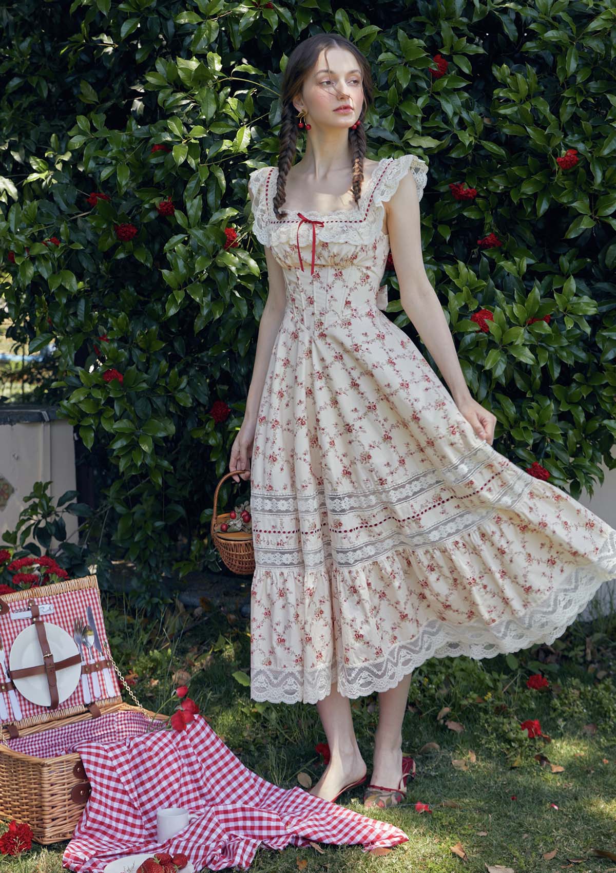 Red Garnet Corset Dress - Thrancidy