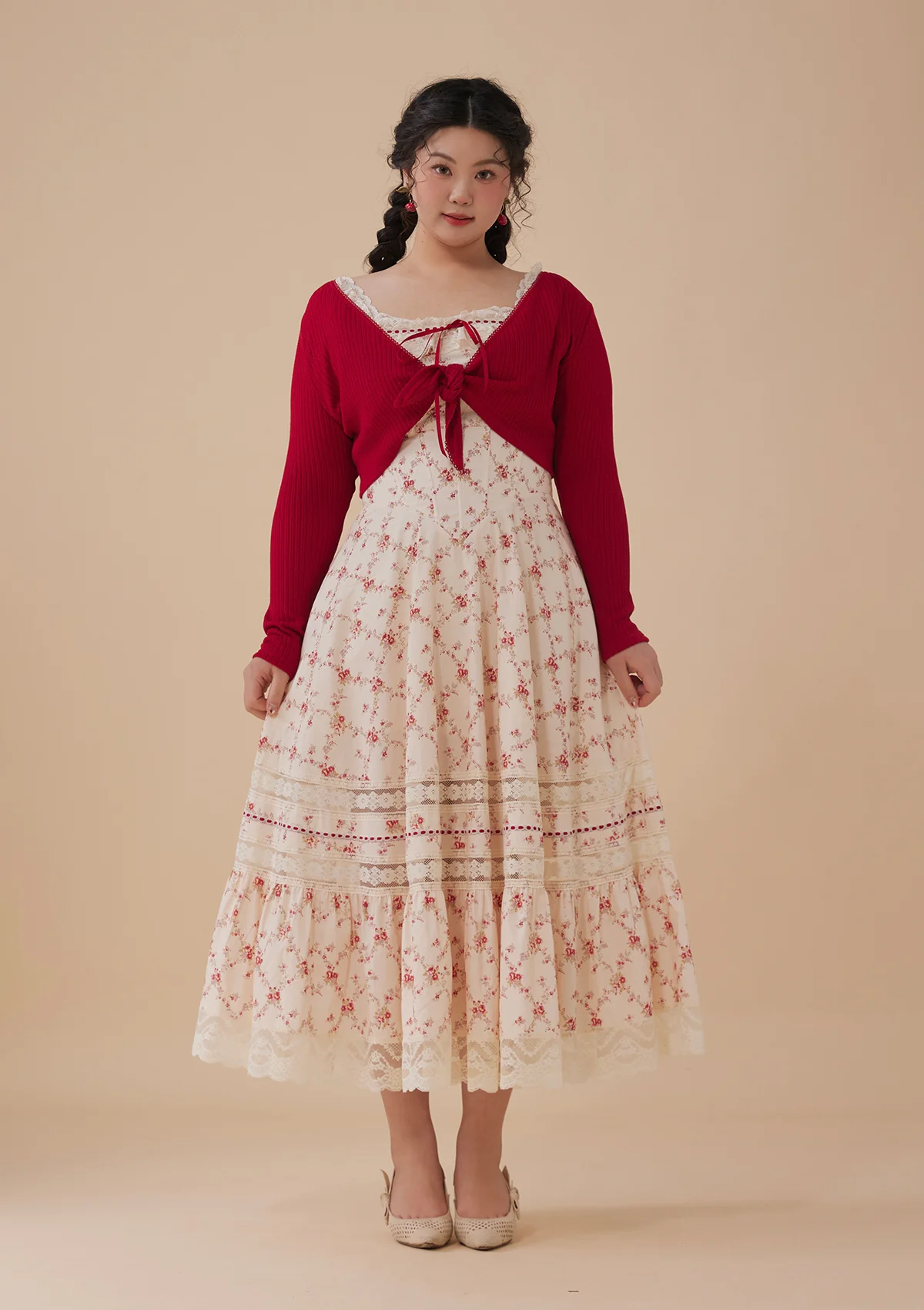 Curve & Plus Strawberry Farm Knit Cardigan - Thrancidy