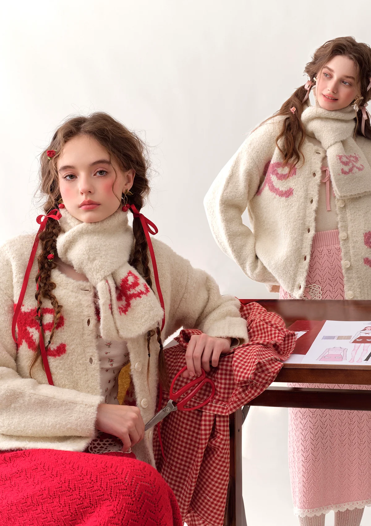 Strawberry Young Sister Knit Cardigan - Thrancidy