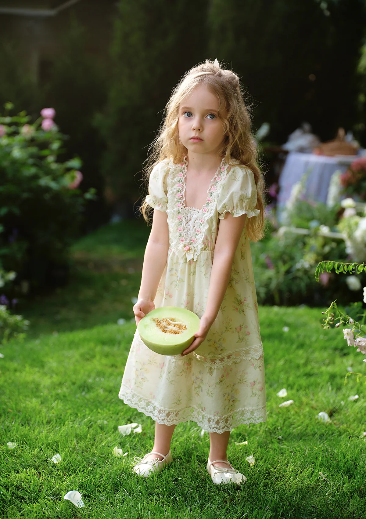 Toddler Girl Garden Tea Party Corset Dress - Thrancidy