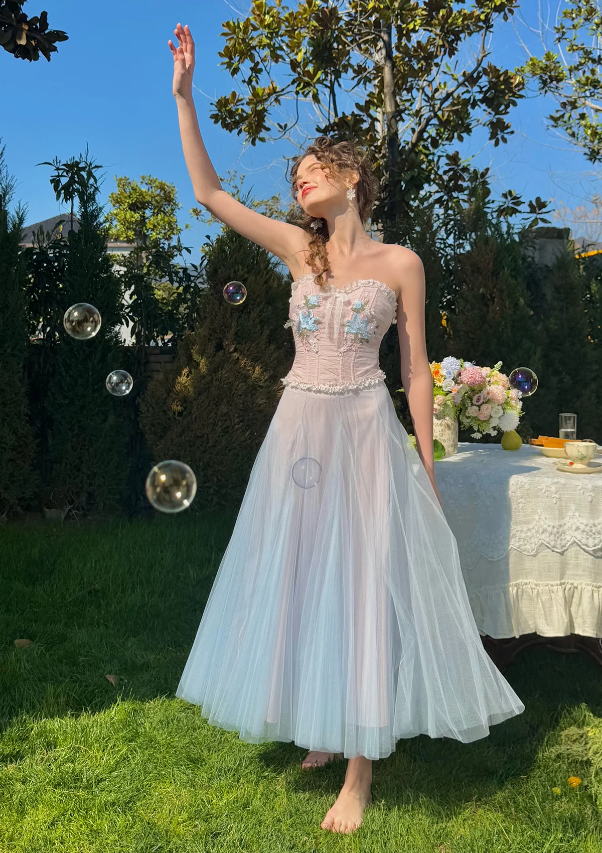 The Blue Lily Gauze Skirt - Thrancidy