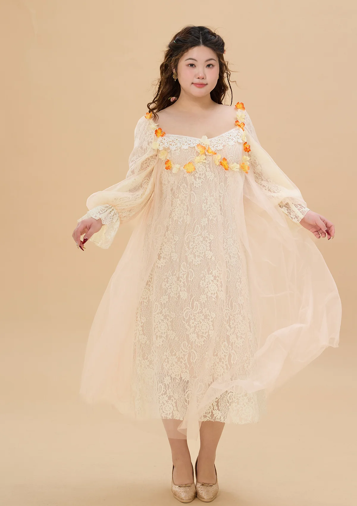 Curve & Plus Sunset & Orange Ocean Dress - Thrancidy