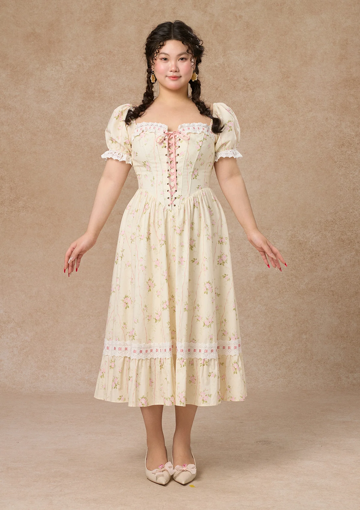 Curve & Plus Kapok Diary Corset Dress - Thrancidy