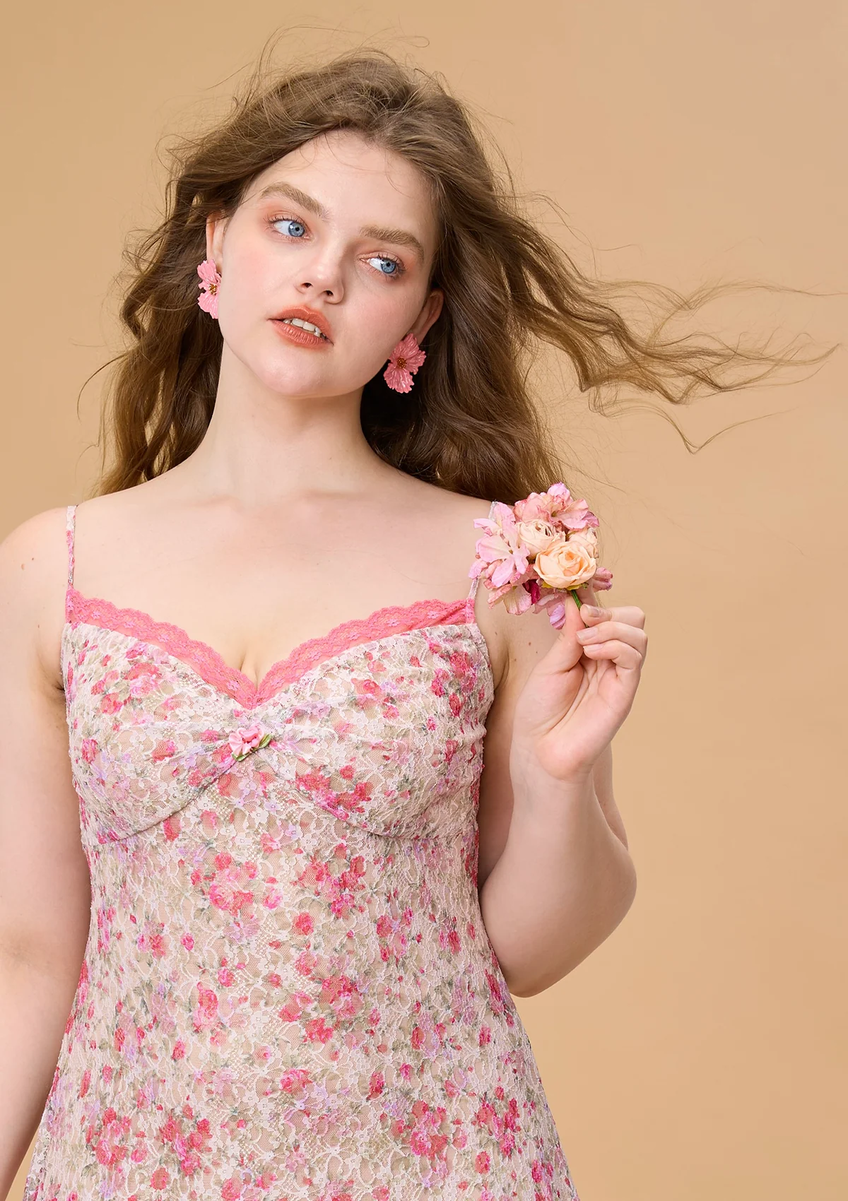 Curve & Plus Tuberose Rose Beauty Dress - Thrancidy