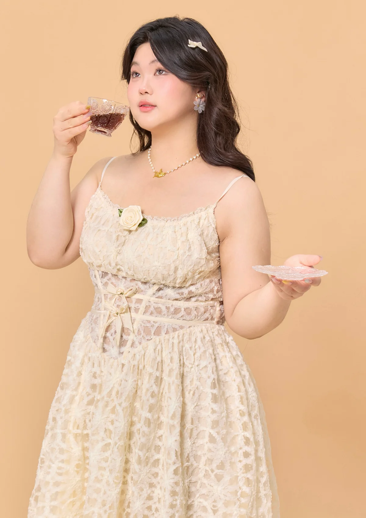 Curve & Plus Jasmine's Dream Net Corset - Thrancidy