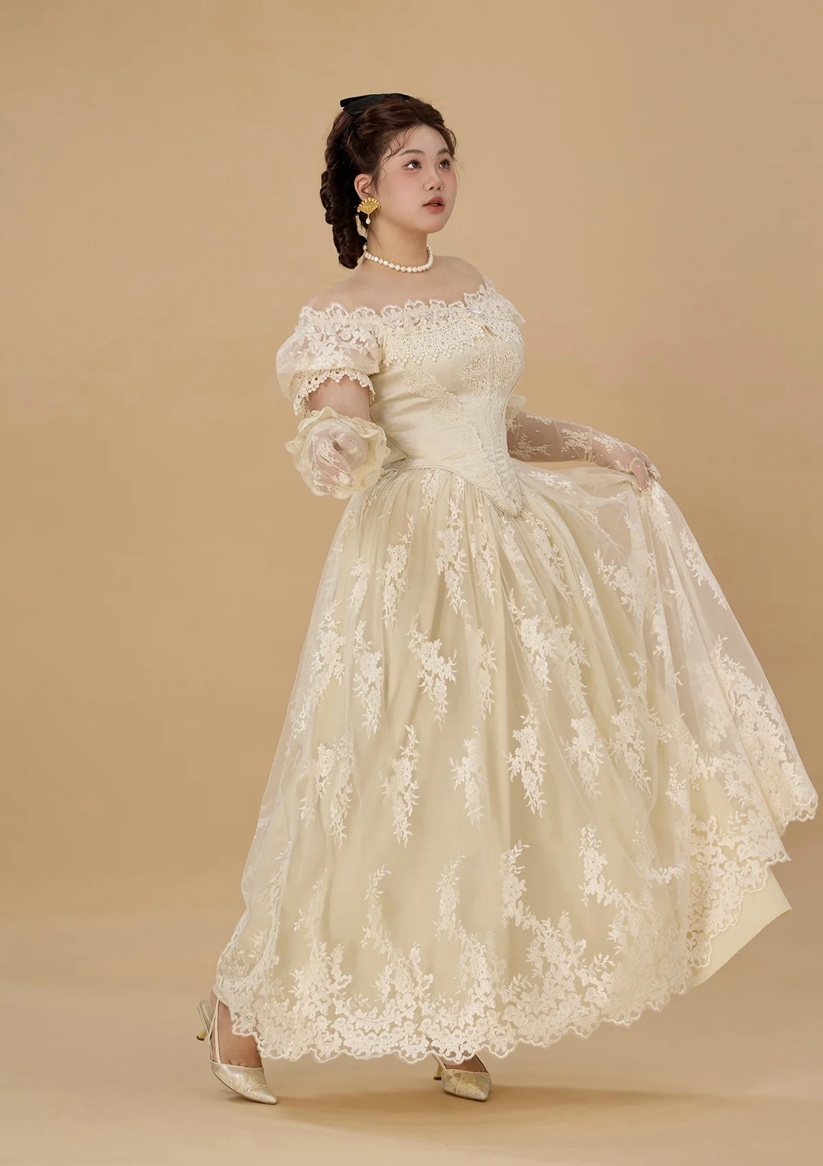 Curve & Plus The Tear of Blossom and Candle Corset Dress - Thrancidy